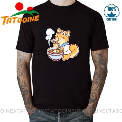 Tatooine Japanese style Ramen Shiba Inu dog T shirts men Shiba Inu Eating Noodles T-shirts Cute Pet Dog animal printed Tee shirt