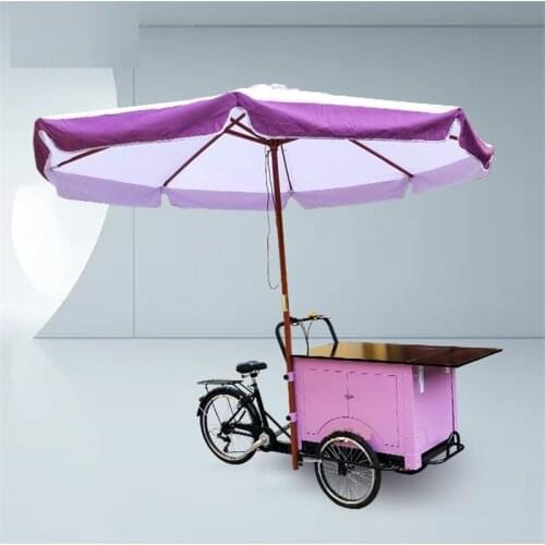 Street Mobile Adult Bicycle Electric Coffee Cargo Bike Snack Food Vending Cart for Sale