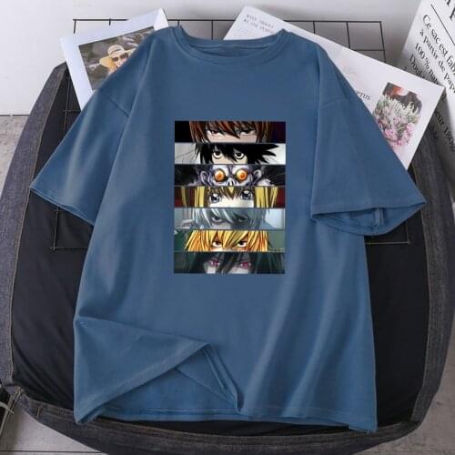 Plus Size Death Note Cartoon Tshirts Black Harajuku Women T Shirts Short Sleeve Fashion Outdoor Casual Tops Tees Ladies Camiaeta