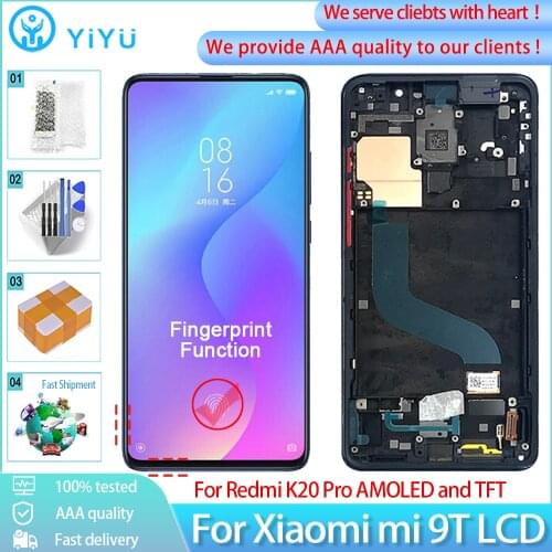 6.39" AMOLED For Xiaomi Mi 9T LCD Mi 9T Pro Display Touch Screen Digitizer Assembly Repair parts LCD For Redmi K20 Pro Display