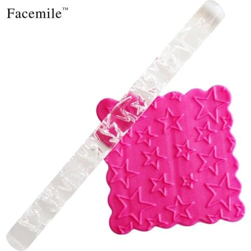 1PCS Stars Rolling Pin Transparent Embossing Fondant Roller Pin DIY Gift Decoration Tool Pastry Tools Kitchen Accessories 51014