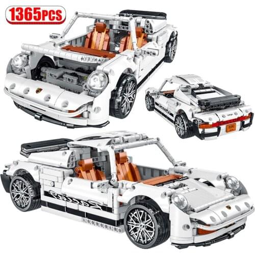 1365pcs City Mechanical Retro Drift Racing Car Building Blocks Technical Speed Sports Vehicle Supercar Bricks Toys For Boys Gift