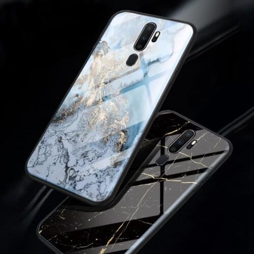 3D Marble Tempered Glass Case For OPPO A9 A5 A8 2020 A91 Luxury Full Protective Cover Fundas Coque For Realme 1 X X2 Pro XT