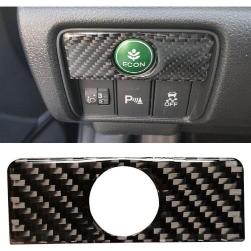 Accessories Button Panel Carbon Fiber Cover For Honda Accord Interior Parts Real 1