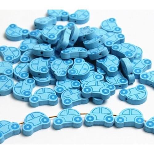 Free Ship 200 PCS Wood Spacer Beads Lovely Car For Jewelry Making 25x18mm