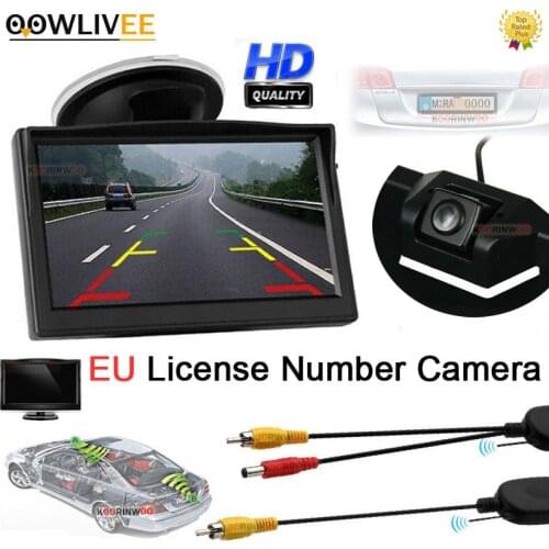 OOWLIVEE Wireless Car Eu Frame for car number Car Camera Rearview Monitor Window Show Image Prior Waterproof Parking Assistance