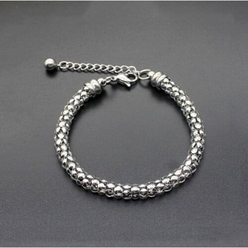 18+5cm Silver color Men Jewelry Hollow Snake Link Chain Bracelets Male Hip Hop Gift Stainless Steel Womens Party Rock Bracelet