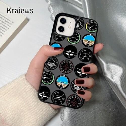 Krajews Flight instruments aircraft coque Phone Case for iPhone 12 mini 5 6S 7 8 PLUS X XS XR 11 PRO MAX SE 2020 Cover Shell