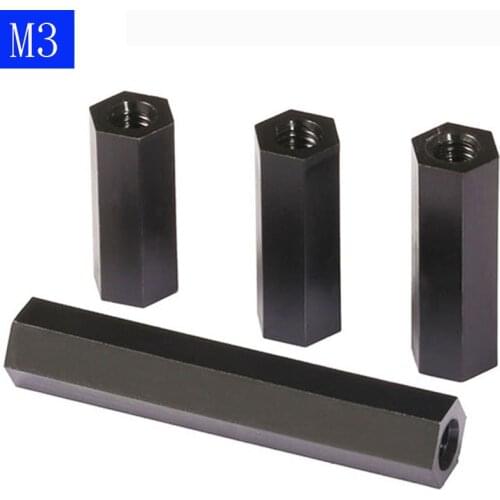 M3 Black Nylon Hex PCB Motherboard Spacer Standoff Pillar Female-Female Screws NYLON66 bolts