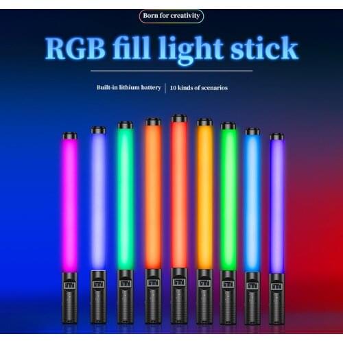 RGB Photographic Fill Light Stick Handheld USB Rechargeable Remote Controller 20W LED Colorful Photography Video Wand RGB Light