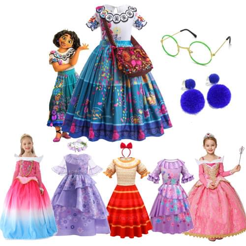 Children Sleeping Beauty Carnival Costume Halloween Cosplay Girls Princess Dress Aurora Ball Gown Kid Birthday Party Props Frock