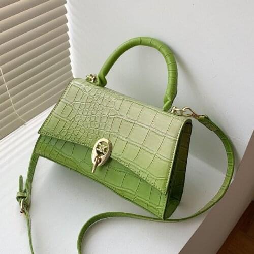 Designer Luxury Lady Bag Gradient Color Casual Shoulder Bags Crocodile Pattern Hourglass Messenger Bag c Metal Female Top-Handle