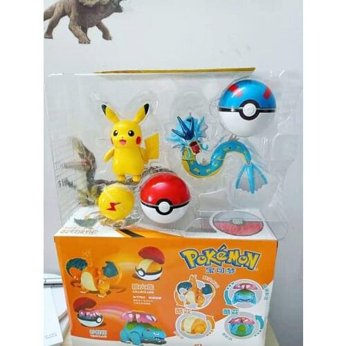 Action 2 Pcs /set Transformation Figures Pikachu Gyarados Charizard Venusaur Tans Dolls Birthday Gift for Children Pokemons Toys