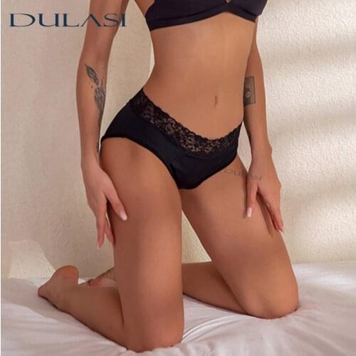 Physiological Panties Sexy Black Lace Woman Period Underpants High Rise Breathable Menstrual Underwear Leakproof Recommend