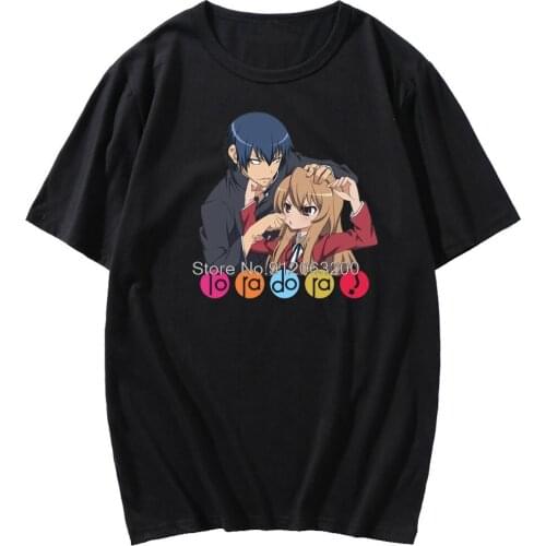 T-shirt Japanese Manga Toradora Kawaii Street Harajuku Clothing T-shirt mens short-sleeved Summer Print Round Neck T-shirt Men