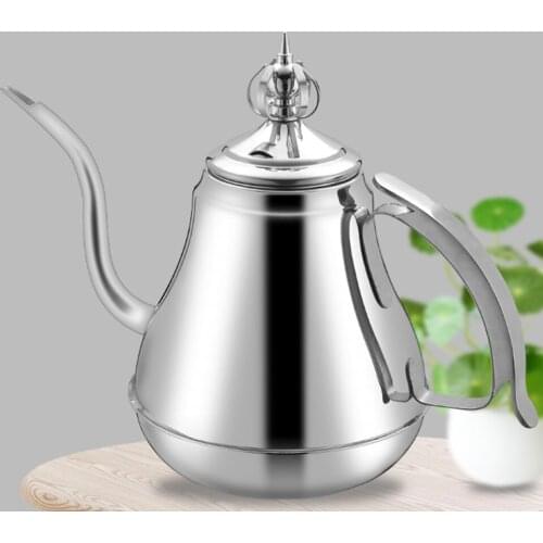 1.2L/1.8L Long Mouth Coffee Maker Stainless Steel Pot Milk Teapot Kitchen Tool Percolators Coffee Pot Press Mini Coffee Makers