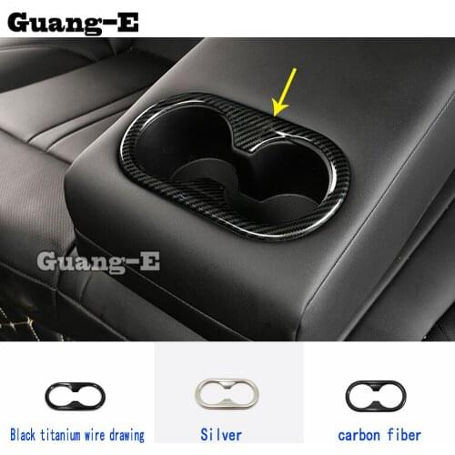 Car Cover Trim Stainless steel Rear Back Center Console Cup Holder Gear Box Frame 1pcs For Hyundai Sonata 10Th DN8 2020 2021