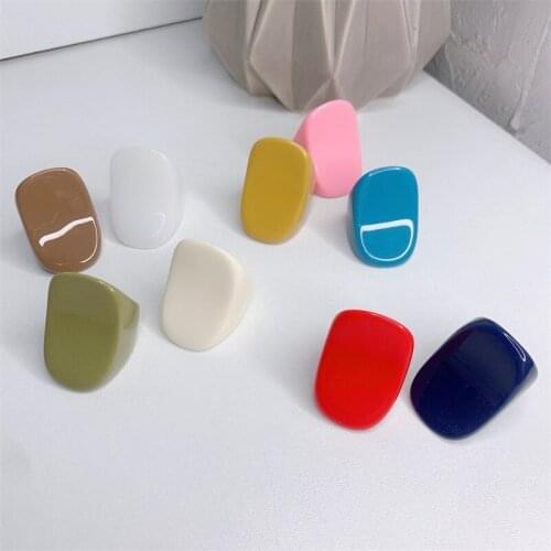 LJLGLY Summer Sandy Beach Acrylic Ring 2021 New Irregular Diy Hand Personality Finger Jewelry Candy Colorful Rings for Womens