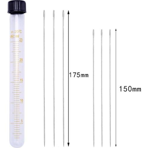 LMDZ 6Pcs 2 Sizes Stainless Steel Large Long Steel Needle Big Holes Sewing Needle Embroidery Tool Household Sewing Accessories