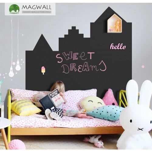 Magnetic double-layer castle shape writing board dust free chalkboard custom available whiteboard