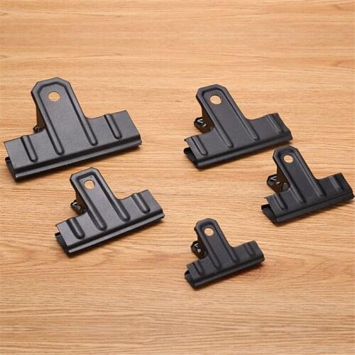 500Pcs/Lot Frosted Black Metal Iron Ticket Folder Stationery Office Supplies Household Fixed Small Folder Sketch Board Clip