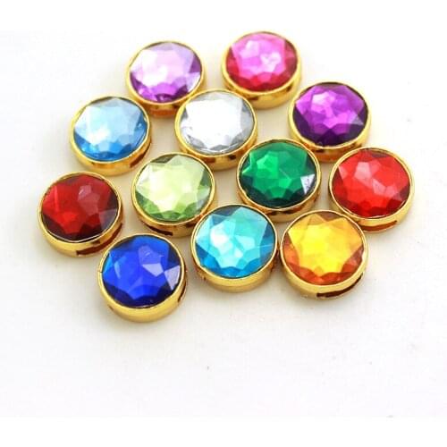 Wholesale 12PCS/lot 8MM Birthstone Slide Charms Fit DIY Wristband Belt & Bracelet LSSC240