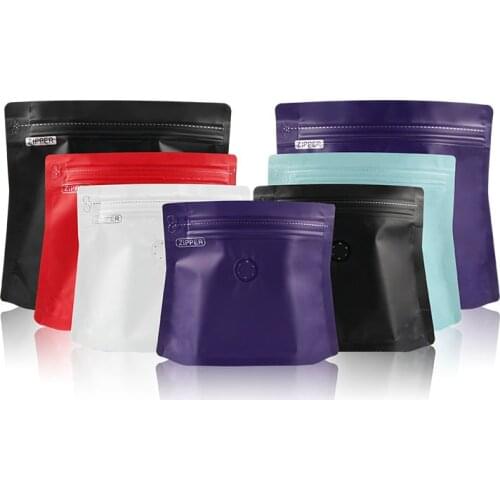 25pcs/lot Thick Coffee Bag Packaging with Valve Stand Up Coffee Bean Powder Zip Lock Package Bags 100g/ 150g/ 0.5 Pound/ 1KG