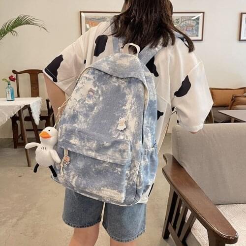 School Backpacks Retro Gradient Womens Backpack Korean Style College Students School Bags for Girls Teenager Female Schoolbag