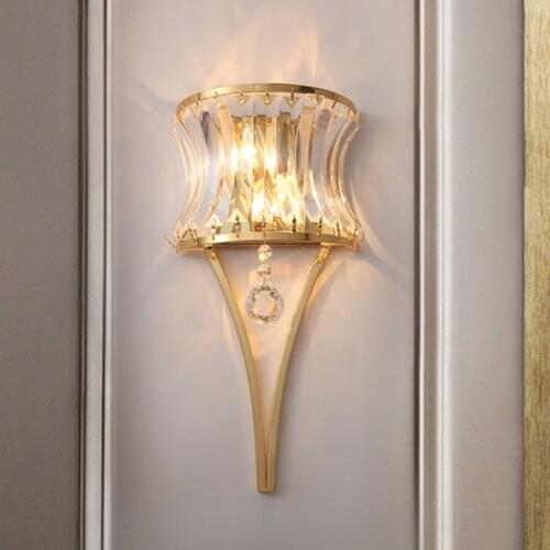 Postmodern Crystal Wall Lamp American Luxurious Wall Lamps For Living Room Bedroom Loft Decor Home Bedside Wall Light Fixtures