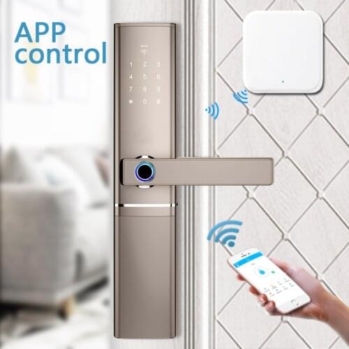 App Bluetooth Wifi Doorlock Fingerprint Smart Lock Passcode IC Card Locks Anti-theft Indoor Electronic Locks Goldent D8 NEW
