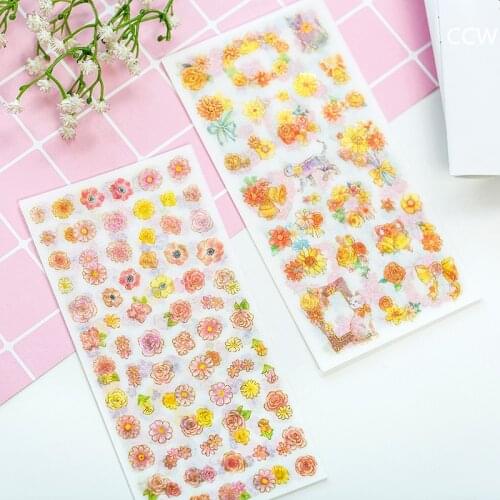 Vintage Flower Sticker DIY scrapbook base collage mobile computer diary happy plan gift sealing decoration sticker
