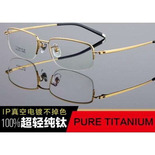 Viodream Vintage PURE Titanium Spectacle half Frame Retro Optical Clear Lens Glasses Frames High Quality Luxury business tg6610