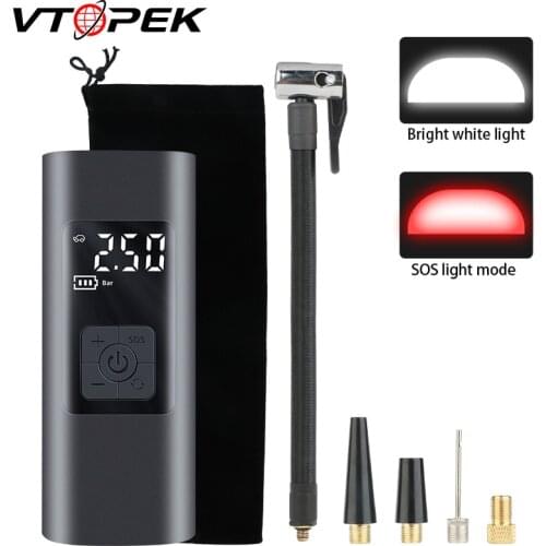 Vtopek Electric Pump for Car Compressor Wireless Portable Air Gun Inflatable Air Injector Tire Inflator Bicycle Ball Electrical