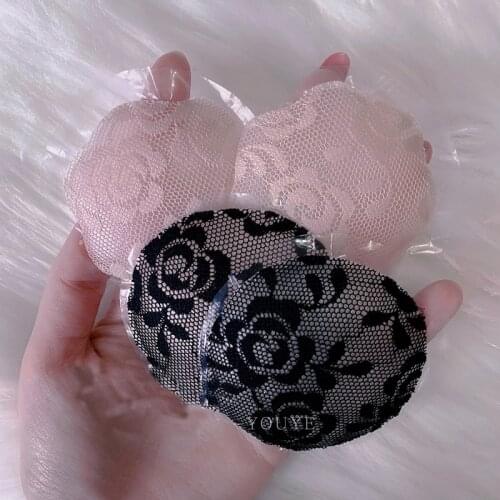 2Pcs Women Invisible Sexy Black Lace Breast Lift Tape Overlays on Bra Nipple Stickers Chest Stickers Nipple Covers Accessories