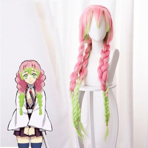 Devils Sword Ganlu Temple Glass Glass Pink Gradient Twisted Braid Cosplay wig