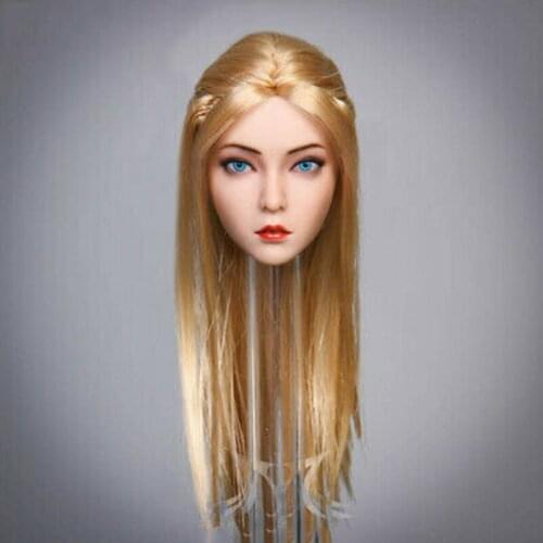 1/6 female blonde head carving for 12 inch Action figure model accessories