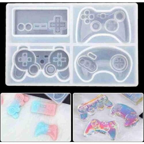 4-Styles DIY Game Console Handle Silicone Mold Crystal Epoxy Resin Mold Game Controller Cake Fondant Mold Baking Making Tools