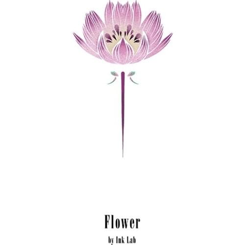 40MM×63MM pink flower platycodon tattoo stickers waterproof men and women lasting arm back literary and fresh