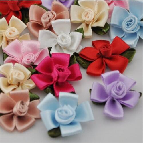 40pcs Satin Ribbon Flowers Appliques sewing/craft/wedding Craft Wedding A0149