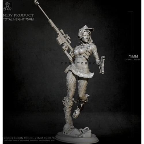 75mm 1/24 Resin model kits figure beauty colorless and self-assembled TD-2578