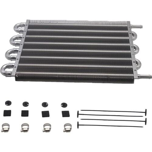 6 Row Car Radiator Remote Aluminum Transmission Oil Cooler+ Hose