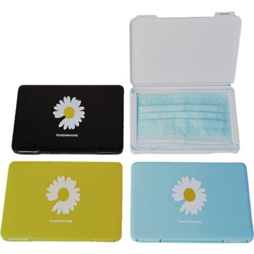 1Pcs Rectangle Mask Storage Box Chrysanthemum Pattern Student Adult Portable Dustproof Case Outdoor Travel Organizer Folder