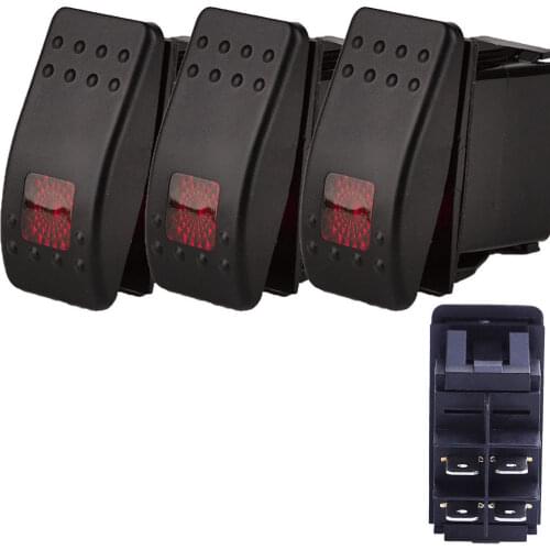 EE support 3Pcs 4Pin SPST Waterproof Colors LED Light Switch Universal Car Accessories Rocker Toggle Switch Sale