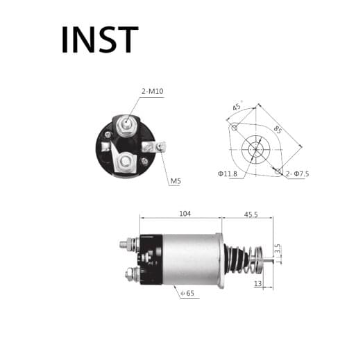 ELECTROMAGNETIC SWTICH SOLENOID FOR 24V 8.0KW 28180-1250 28180-1251 28180-1341 1350-1O1-10X9 1350-101-11X8 1350-101-11X9 2721