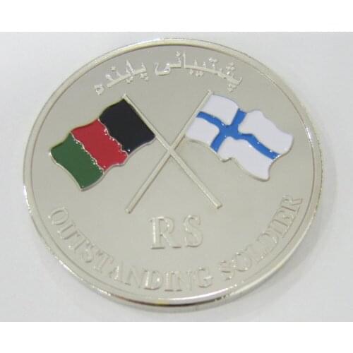 Chinese factory manufacturing round silver coin custom flag coin