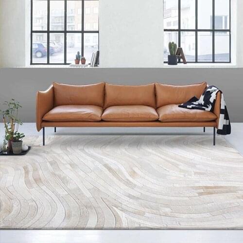 Natural cow skin hide carpet for living room luxury cowhide seamed square striped carpet big size decoration office carpet
