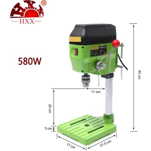 HXX 220V Mini Drilling Machine Drill Press Bench Small Electric Machine Work Bench Vise Fixture Work Table Gear Drive 580W 710W