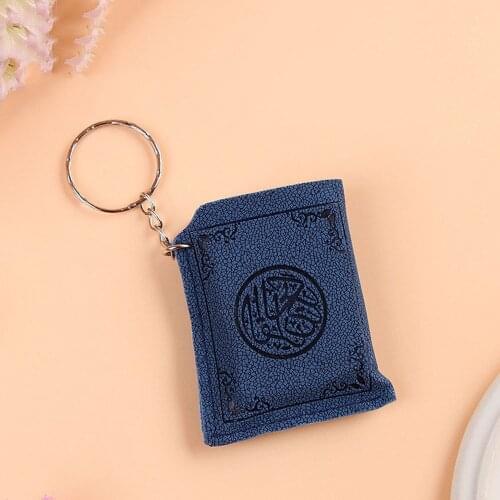 Mini Islamic Muslim Ark Quran Key Chain Ring Car Bag Purse Real Paper Can Read Cute Fashion Pendant Charm Religious Christian