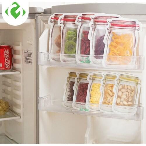 Reusable Seal Home Decoration Zipper lock bag Food storage Biscuit bag Self-styled Transparent Plastic bags Reseal Food bags