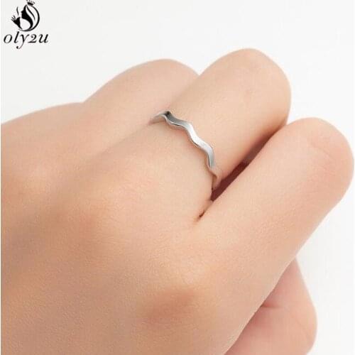 Vintage Geometry Round Wave Ring Set for Women Men Simple Opening Index Finger Rings Stackable Stainless Steel Jewelry Ring